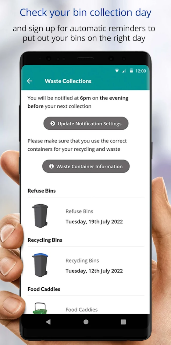 Did you know the District Council’s app can remind you about bin
